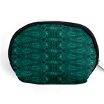 Teal Ikat Pattern Accessory Pouch (Medium) Front