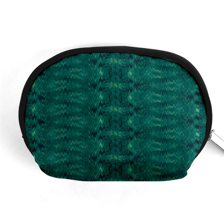 Teal Ikat Pattern Accessory Pouch (Medium)