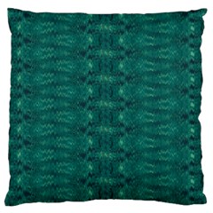 Teal Ikat Pattern Standard Flano Cushion Case (one Side) by SpinnyChairDesigns