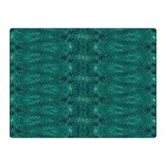 Teal Ikat Pattern Double Sided Flano Blanket (mini)  by SpinnyChairDesigns