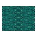 Teal Ikat Pattern Double Sided Flano Blanket (Mini)  35 x27  Blanket Front