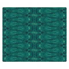 Teal Ikat Pattern Double Sided Flano Blanket (small)  by SpinnyChairDesigns