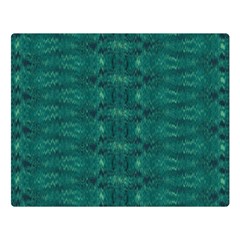 Teal Ikat Pattern Double Sided Flano Blanket (large)  by SpinnyChairDesigns