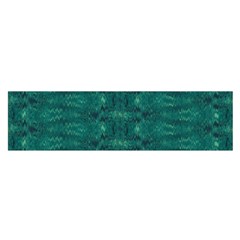 Teal Ikat Pattern Satin Scarf (Oblong)