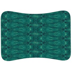 Teal Ikat Pattern Velour Seat Head Rest Cushion by SpinnyChairDesigns