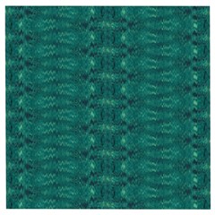 Teal Ikat Pattern Wooden Puzzle Square by SpinnyChairDesigns