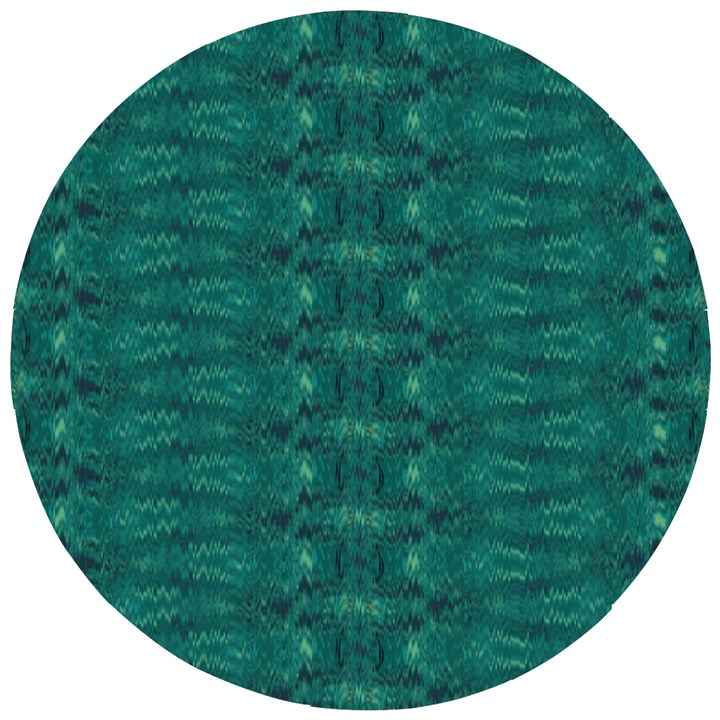 Teal Ikat Pattern Wooden Puzzle Round