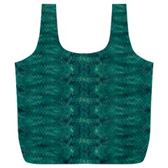 Teal Ikat Pattern Full Print Recycle Bag (xxxl) by SpinnyChairDesigns