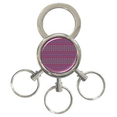 Red Blue Ikat Pattern 3-ring Key Chain by SpinnyChairDesigns