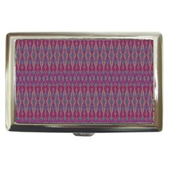 Red Blue Ikat Pattern Cigarette Money Case by SpinnyChairDesigns