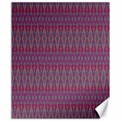 Red Blue Ikat Pattern Canvas 8  X 10  by SpinnyChairDesigns