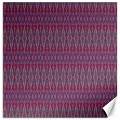 Red Blue Ikat Pattern Canvas 12  X 12  by SpinnyChairDesigns