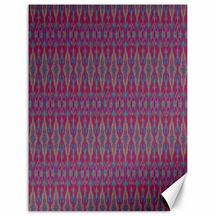 Red Blue Ikat Pattern Canvas 18  x 24 