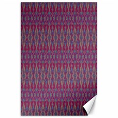 Red Blue Ikat Pattern Canvas 24  X 36  by SpinnyChairDesigns