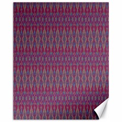 Red Blue Ikat Pattern Canvas 11  X 14  by SpinnyChairDesigns