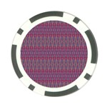 Red Blue Ikat Pattern Poker Chip Card Guard Back