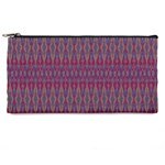 Red Blue Ikat Pattern Pencil Case Front