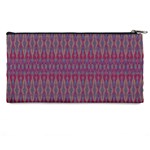 Red Blue Ikat Pattern Pencil Case Back