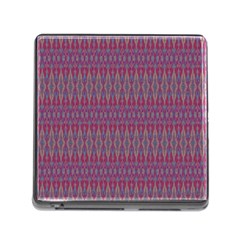 Red Blue Ikat Pattern Memory Card Reader (square 5 Slot) by SpinnyChairDesigns