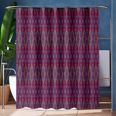 Red Blue Ikat Pattern Shower Curtain 60  X 72  (medium)  by SpinnyChairDesigns