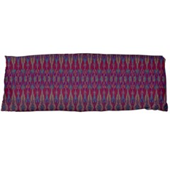 Red Blue Ikat Pattern Body Pillow Case Dakimakura (two Sides) by SpinnyChairDesigns