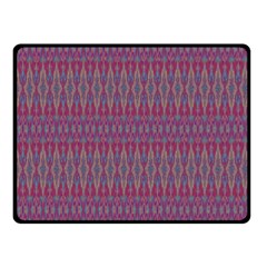 Red Blue Ikat Pattern Double Sided Fleece Blanket (small)  by SpinnyChairDesigns