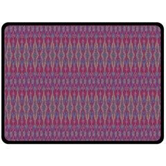 Red Blue Ikat Pattern Double Sided Fleece Blanket (large)  by SpinnyChairDesigns