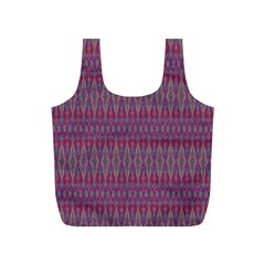 Red Blue Ikat Pattern Full Print Recycle Bag (s) by SpinnyChairDesigns