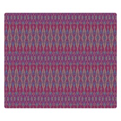 Red Blue Ikat Pattern Double Sided Flano Blanket (small)  by SpinnyChairDesigns