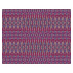 Red Blue Ikat Pattern Double Sided Flano Blanket (medium)  by SpinnyChairDesigns