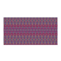 Red Blue Ikat Pattern Satin Wrap by SpinnyChairDesigns