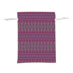 Red Blue Ikat Pattern Lightweight Drawstring Pouch (M) Front