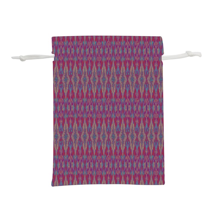 Red Blue Ikat Pattern Lightweight Drawstring Pouch (M)