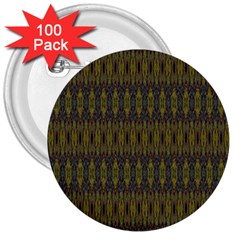 Olive Green And Blue Ikat Pattern 3  Buttons (100 Pack)  by SpinnyChairDesigns