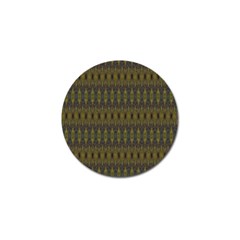 Olive Green And Blue Ikat Pattern Golf Ball Marker by SpinnyChairDesigns