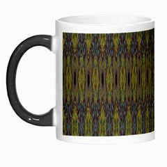 Olive Green And Blue Ikat Pattern Morph Mugs by SpinnyChairDesigns