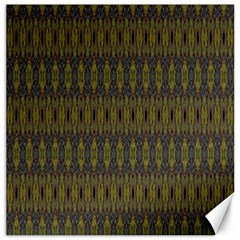 Olive Green And Blue Ikat Pattern Canvas 20  X 20  by SpinnyChairDesigns