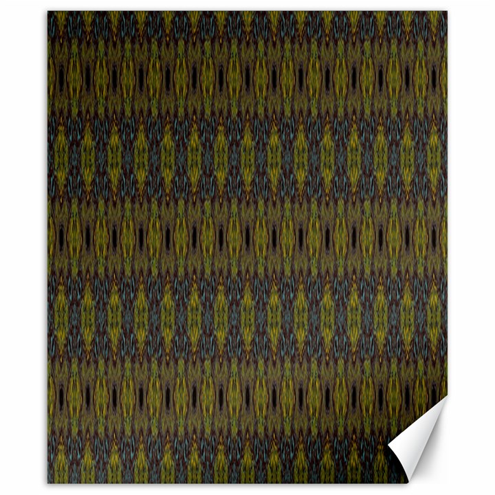 Olive Green and Blue Ikat Pattern Canvas 20  x 24 