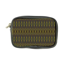 Olive Green And Blue Ikat Pattern Coin Purse by SpinnyChairDesigns