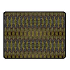 Olive Green And Blue Ikat Pattern Fleece Blanket (small) by SpinnyChairDesigns