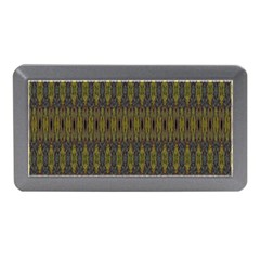 Olive Green And Blue Ikat Pattern Memory Card Reader (mini) by SpinnyChairDesigns