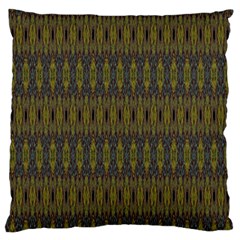 Olive Green And Blue Ikat Pattern Large Cushion Case (one Side)