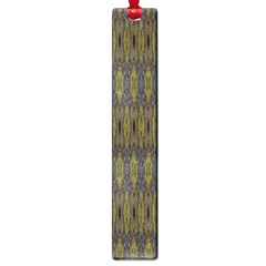 Olive Green And Blue Ikat Pattern Large Book Marks by SpinnyChairDesigns