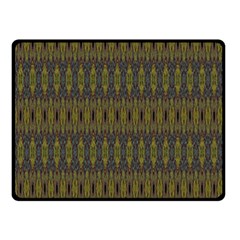 Olive Green And Blue Ikat Pattern Double Sided Fleece Blanket (small)  by SpinnyChairDesigns