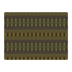 Olive Green And Blue Ikat Pattern Double Sided Flano Blanket (mini)  by SpinnyChairDesigns