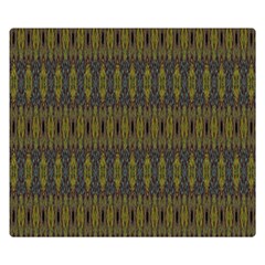 Olive Green And Blue Ikat Pattern Double Sided Flano Blanket (small)  by SpinnyChairDesigns