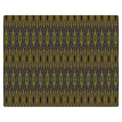 Olive Green And Blue Ikat Pattern Double Sided Flano Blanket (medium)  by SpinnyChairDesigns