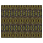 Olive Green and Blue Ikat Pattern Double Sided Flano Blanket (Medium)  60 x50  Blanket Front