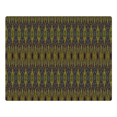 Olive Green And Blue Ikat Pattern Double Sided Flano Blanket (large)  by SpinnyChairDesigns