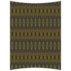 Olive Green And Blue Ikat Pattern Back Support Cushion by SpinnyChairDesigns